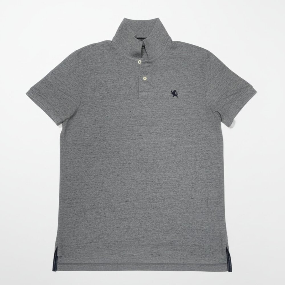 Express Mens Gray  Short Sleeve Polo Shirt Size L 100% Cotton